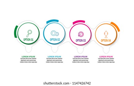 color Circle creative modern timeline infographic template element for workflow,process,presentation with modern circle ARROW concept design 