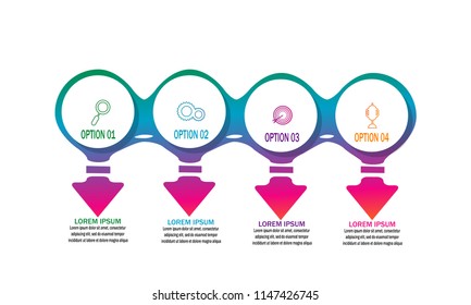 color Circle creative modern timeline infographic template element for workflow,process,presentation with modern circle ARROW concept design 