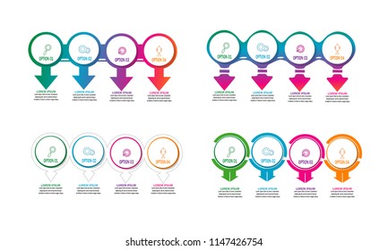 color Circle creative modern timeline infographic template element for workflow,process,presentation with modern circle ARROW concept design 