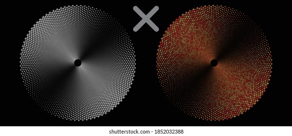círculo de color de la cruz. efecto de semitono con brillo.