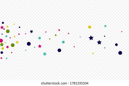 Color Circle Decoration Transparent Background. Effect Confetti Backdrop. Vector Polka Postcard. Rainbow Rain Festival Invitation.