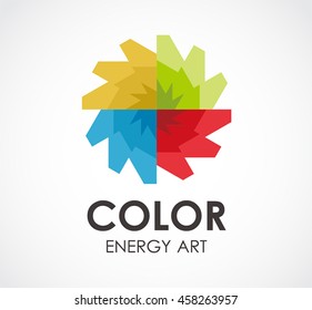 Color of circle energy abstract vector and logo design or template rotation art business icon of company identity symbol concept