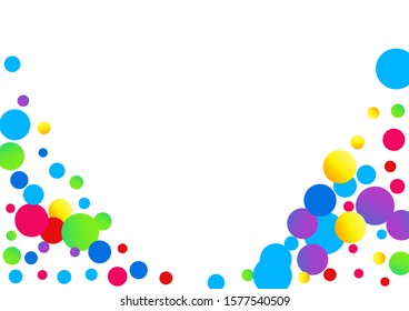 Color Circle FallingFestive Backdrop. Independence Dot Card. Celebration Invitation. Rainbow Splash Festival Postcard. Dot Christmas Postcard.