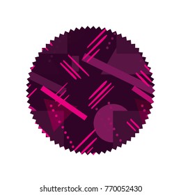color circle with figures geometric style background