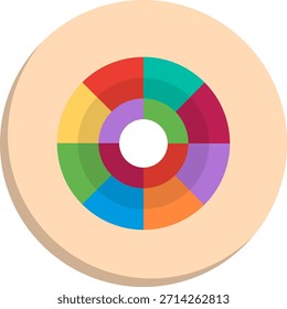 Ícone de Estilo de Círculo Plano de Círculo de Cor
