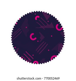 color circle with graphic abstract style background