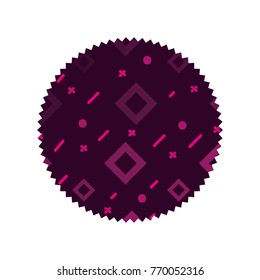 color circle with graphic geometric style background
