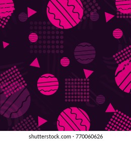 color circle and gray square memphis style background