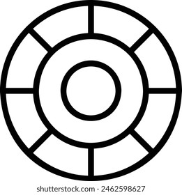 icono de círculo de color. Diseño de estilo lineal delgado aislado sobre fondo blanco