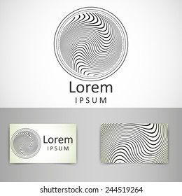Color circle logo template. Abstract sign, symbol. Abstract sign, symbol. Icon design element  in form of lines with business card template.