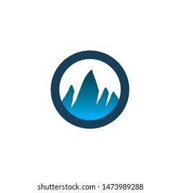 color circle mountain logo design