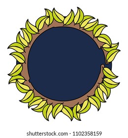 color circle natural plant with tropical leaves