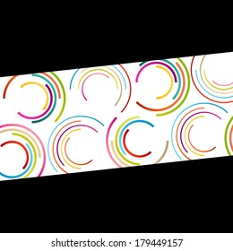 Color circle round ellipse lines waves colorful mosaic abstract illustration background vector