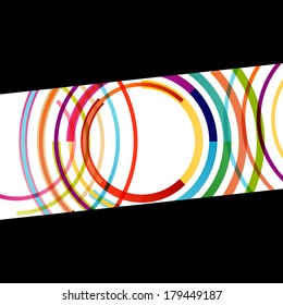 Color circle round ellipse lines waves colorful mosaic abstract illustration background vector