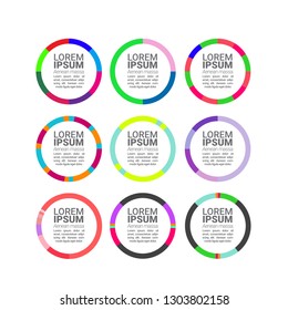 Color circle sector badges set - Vector