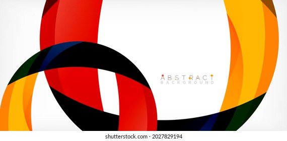 Color circle shapes, minimal geometric background. Trendy dynamic composition. Vector Illustration For Wallpaper, Banner, Background, Landing Page