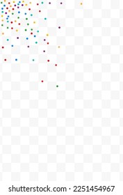 Color Circle and Star Independence Vector Transparent Background. Top Confetti Banner. Fun Dot Texture. Happy Polka Effect Postcard.