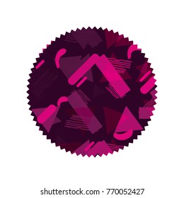 color circle with style geometric memphis background