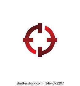 color circle target logo design