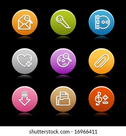 Color circle web icons, set 11