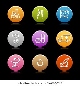 Color circle web icons, set 12