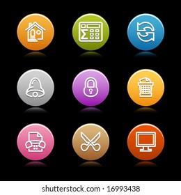 Color circle web icons, set 7