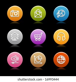 Color circle web icons, set 5