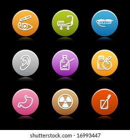 Color circle web icons, set 15