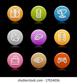 Color circle web icons, set 21