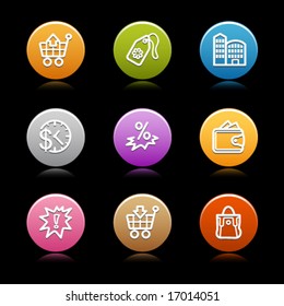 Color circle web icons, set 26