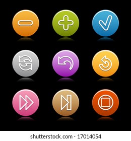Color circle web icons, set 29