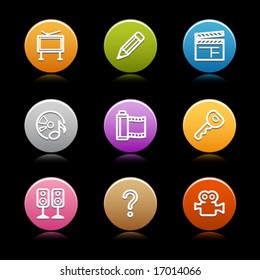 Color circle web icons, set 28