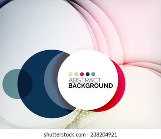 Composición de círculos de color, anillos, con sombras. Antecedentes abstractos