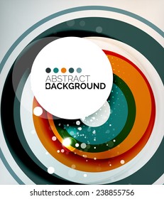 Color circles composition rings, with shadows. Abstract background