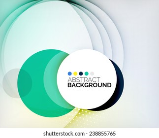 Color circles composition rings, with shadows. Abstract background