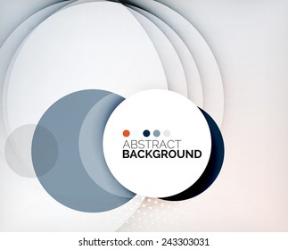 Color circles composition, rings with shadows. Abstract background