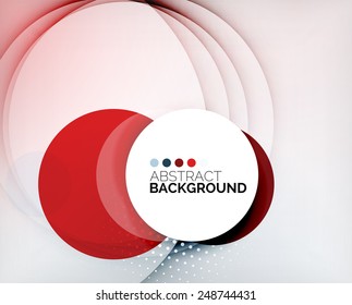 Color circles composition, rings, with shadows. Abstract background