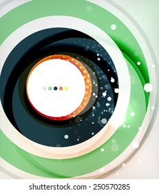 Color circles composition, rings with shadows. Abstract background