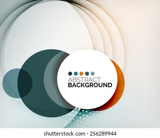 Color circles composition rings, with shadows. Abstract background