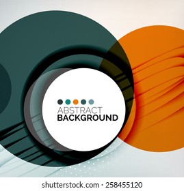 Color circles composition, rings with shadows. Abstract background
