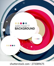 Color circles composition, rings, with shadows. Abstract background