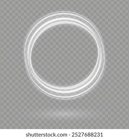 Color circles frame with glitter light effect. A flash flies in a circle in a luminous ring.