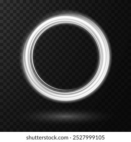 Color circles frame with glitter light effect. A flash flies in a circle in a luminous ring.