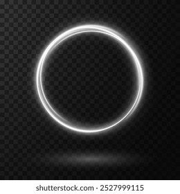 Color circles frame with glitter light effect. A flash flies in a circle in a luminous ring.