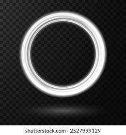 Color circles frame with glitter light effect. A flash flies in a circle in a luminous ring.