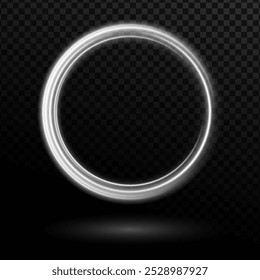 Color circles frame with glitter light effect. A flash flies in a circle in a luminous ring.
