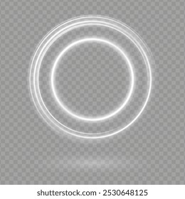 Marco de círculos de color con efecto de luz brillante. Un destello vuela en un círculo en un anillo luminoso.