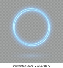 Color circles frame with glitter light effect. A flash flies in a circle in a luminous ring.