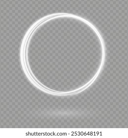 Color circles frame with glitter light effect. A flash flies in a circle in a luminous ring.