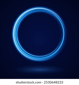Color circles frame with glitter light effect. A flash flies in a circle in a luminous ring.
